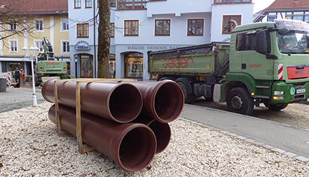 Neuer Mischwasserkanal für die Bahnhofstraße in Immenstadt Neuer Mischwasserkanal für die Bahnhofstraße in Immenstadt